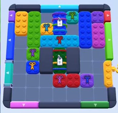 Color Block Jam level 181: screenshot of the board