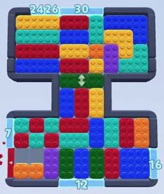 Color Block Jam уровень 206: скриншот поля
