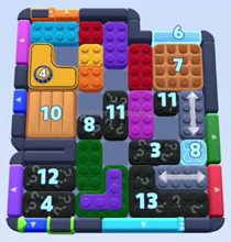 Color Block Jam Level: Screenshot des Spielfelds