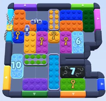 Color Block Jam Level 816 / 1714 / 1727: Screenshot des Spielfelds