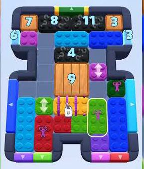 Color Block Jam level 705: screenshot of the board