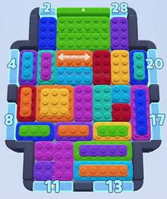 Color Block Jam level 244: screenshot of the board