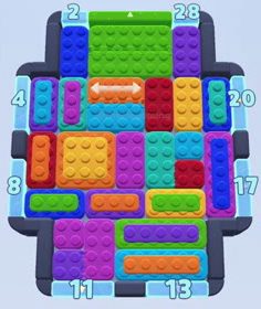 Color Block Jam Level: Screenshot des Spielfelds