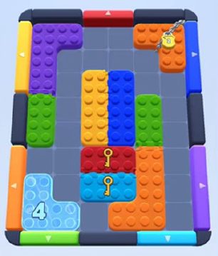Color Block Jam Level 57: Screenshot des Spielfelds