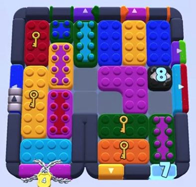 Color Block Jam Level: Screenshot des Spielfelds