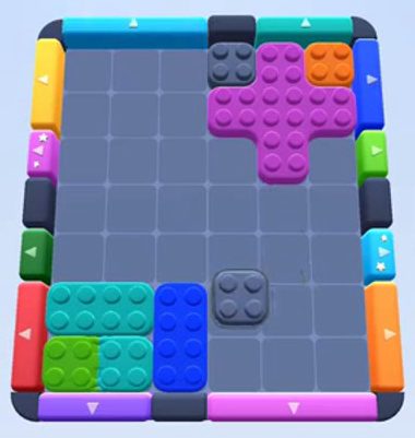 Color Block Jam Level: Screenshot des Spielfelds