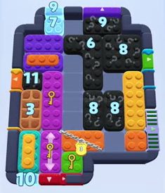 Color Block Jam Level: Screenshot des Spielfelds