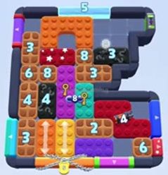 Color Block Jam Level: Screenshot des Spielfelds