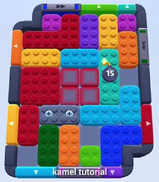 Color Block Jam Level 383 / 450 / 777: Screenshot des Spielfelds