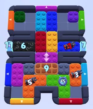 Color Block Jam ステージ 1058：盤面のスクリーンショット