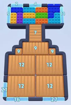 Color Block Jam Level: Screenshot des Spielfelds