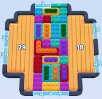 Color Block Jam Level: Screenshot des Spielfelds