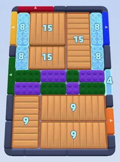 Color Block Jam Level 37: Screenshot des Spielfelds