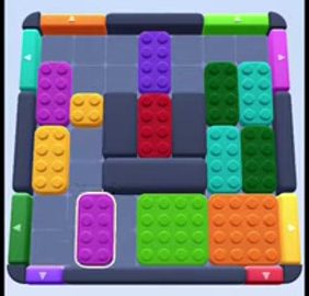 Color Block Jam Level 33: Screenshot des Spielfelds