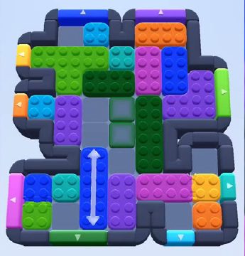 Color Block Jam Level 619 / 1530 / 2461: Screenshot des Spielfelds