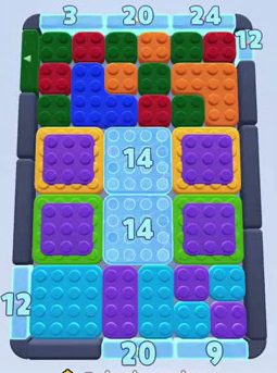 Color Block Jam Level: Screenshot des Spielfelds