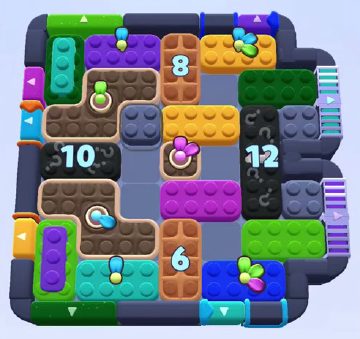 Color Block Jam Level 1227: Screenshot des Spielfelds