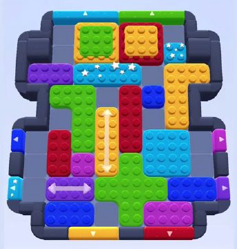 Color Block Jam Level 37 / 40: Screenshot des Spielfelds