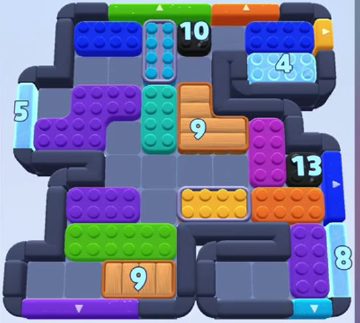 Color Block Jam Level 1041: Screenshot des Spielfelds