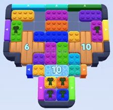 Color Block Jam Level 673: Screenshot des Spielfelds