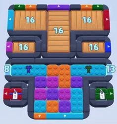 Color Block Jam Level: Screenshot des Spielfelds
