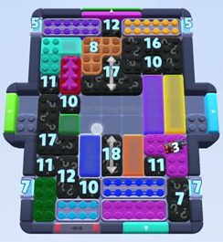 Color Block Jam Level: Screenshot des Spielfelds