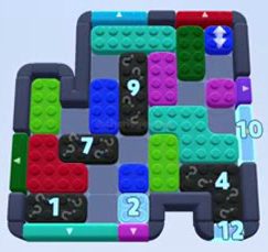 Color Block Jam level 1374: screenshot of the board