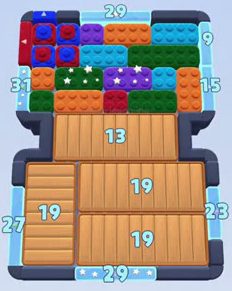 Color Block Jam nivel 109: captura del tablero
