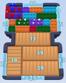 Color Block Jam Level: Screenshot des Spielfelds