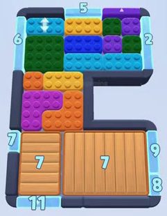 Color Block Jam Level 55: Screenshot des Spielfelds