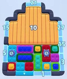 Color Block Jam Level: Screenshot des Spielfelds