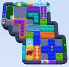 Color Block Jam Level: Screenshot des Spielfelds
