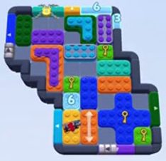 Color Block Jam Level 1226: Screenshot des Spielfelds