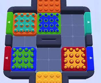 Color Block Jam level 1043: screenshot of the board