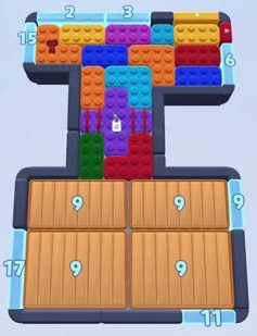 Color Block Jam Level: Screenshot des Spielfelds
