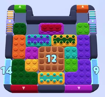 Color Block Jam Level 1091: Screenshot des Spielfelds