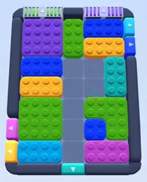 Color Block Jam Level 61: Screenshot des Spielfelds
