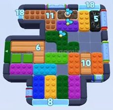 Color Block Jam Level: Screenshot des Spielfelds