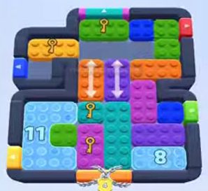 Color Block Jam level 500: screenshot of the board