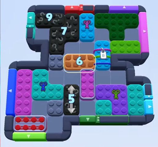 Color Block Jam Level 1124 / 1125 / 2014: Screenshot des Spielfelds