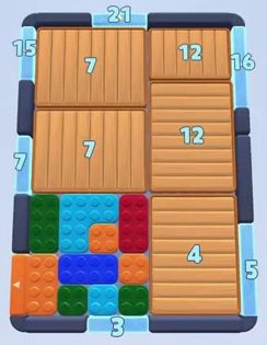 Color Block Jam Level 64: Screenshot des Spielfelds