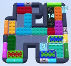 Color Block Jam Level: Screenshot des Spielfelds