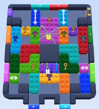 Color Block Jam Level 375 / 769 / 1269: Screenshot des Spielfelds