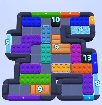 Color Block Jam Level 1041: Screenshot des Spielfelds