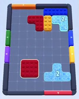 Color Block Jam Level 115: Screenshot des Spielfelds