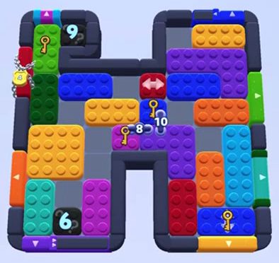 Color Block Jam Level 1234 / 1225 / 1232: Screenshot des Spielfelds