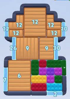 Color Block Jam fase 210: print do tabuleiro