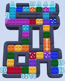Color Block Jam nivel 102: captura del tablero