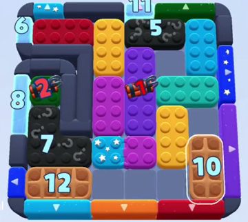Color Block Jam level 1040: screenshot of the board
