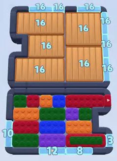 Color Block Jam nivel 92: captura del tablero
